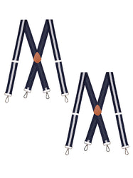 "Buyless Fashion Heavy Duty 2 Pack Suspenders for Men - 48"" Adjustable Straps 1 1/2"" - X Back with Strong Hooks"