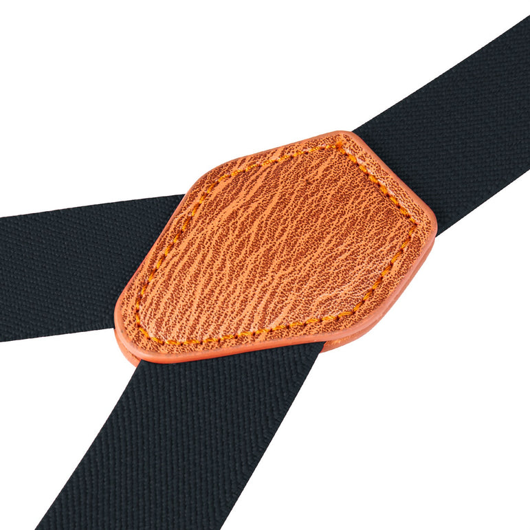 "Buyless Fashion Adjustable Suspenders for Kids - 26"" Elastic Straps 1"" - Leather Y Shape Back - 5151"