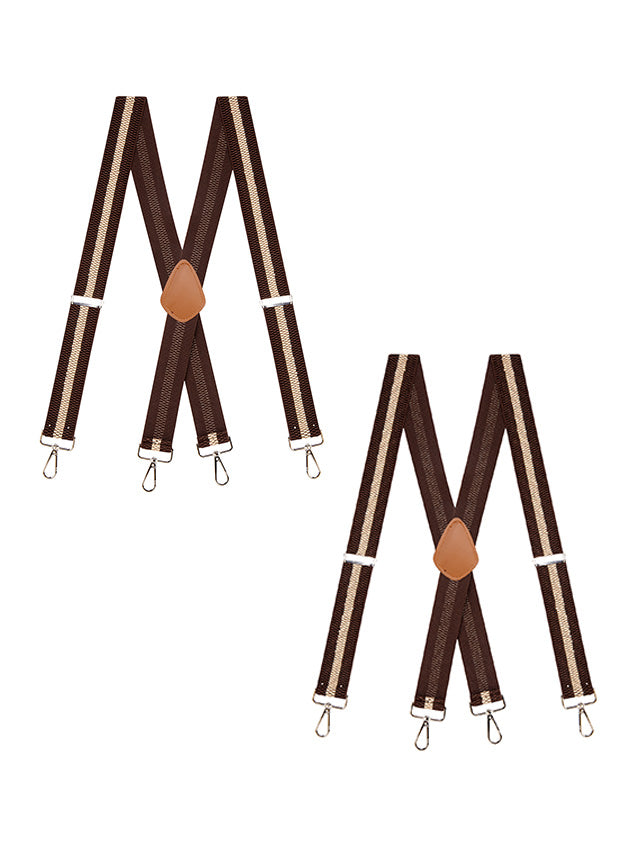 "Buyless Fashion Heavy Duty 2 Pack Suspenders for Men - 48"" Adjustable Straps 1 1/2"" - X Back with Strong Hooks"