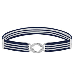 Buyless Fashion Kids Toddlers Baby Adjustable Elastic Stretch Belt with Silver Twisted Buckle