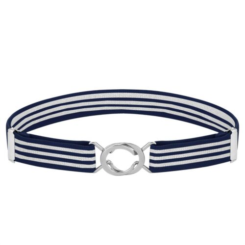Buyless Fashion Kids Toddlers Baby Adjustable Elastic Stretch Belt with Silver Twisted Buckle