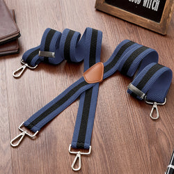 "Buyless Fashion Heavy Duty 2 Pack Suspenders for Men - 48"" Adjustable Straps 1 1/2"" - X Back with Strong Hooks"