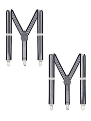Buyless Fashion Adjustable 2 Pack Suspenders for Kids Toddlers Baby Elastic Solid Color 1 Inch - Y Back Design