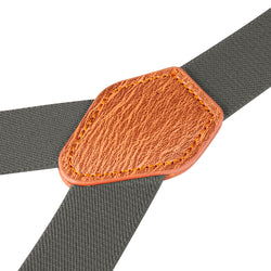 "Buyless Fashion Adjustable Suspenders for Kids - 26"" Elastic Straps 1"" - Leather Y Shape Back - 5151"