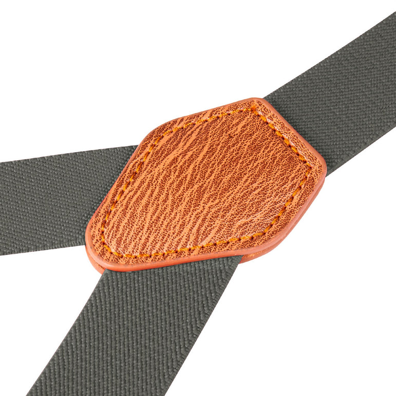 "Buyless Fashion Adjustable Suspenders for Kids - 26"" Elastic Straps 1"" - Leather Y Shape Back - 5151"