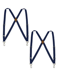 "Buyless Fashion Trucker 2 Pack Suspenders for Men - 48"" Elastic Adjustable Straps 1"" - X Back Utility Braces"