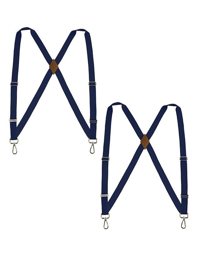 "Buyless Fashion Trucker 2 Pack Suspenders for Men - 48"" Elastic Adjustable Straps 1"" - X Back Utility Braces"