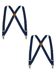 "Buyless Fashion Trucker 2 Pack Suspenders for Men - 48"" Elastic Adjustable Straps 1 1/4"" - X Back Utility Braces"