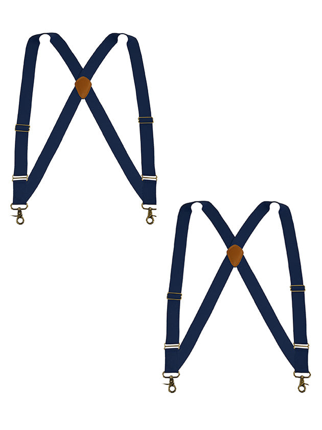 "Buyless Fashion Trucker 2 Pack Suspenders for Men - 48"" Elastic Adjustable Straps 1 1/4"" - X Back Utility Braces"