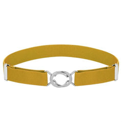 Buyless Fashion Kids Toddlers Baby Adjustable Elastic Stretch Belt with Silver Twisted Buckle