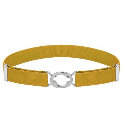 Buyless Fashion Kids Toddlers Baby Adjustable Elastic Stretch Belt with Silver Twisted Buckle