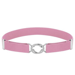 Buyless Fashion Kids Toddlers Baby Adjustable Elastic Stretch Belt with Silver Twisted Buckle