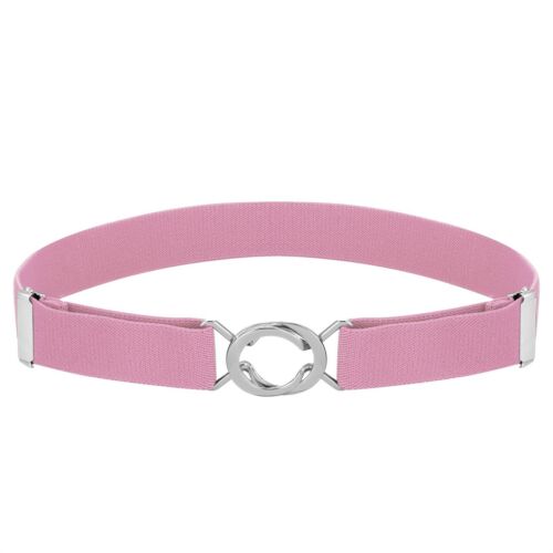 Buyless Fashion Kids Toddlers Baby Adjustable Elastic Stretch Belt with Silver Twisted Buckle