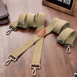 "Buyless Fashion Heavy Duty 2 Pack Suspenders for Men - 48"" Adjustable Straps 1 1/2"" - X Back with Strong Hooks"