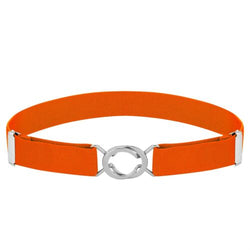 Buyless Fashion Kids Toddlers Baby Adjustable Elastic Stretch Belt with Silver Twisted Buckle