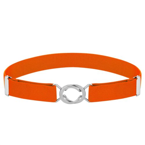 Buyless Fashion Kids Toddlers Baby Adjustable Elastic Stretch Belt with Silver Twisted Buckle