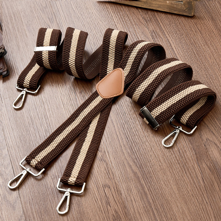 "Buyless Fashion Heavy Duty 2 Pack Suspenders for Men - 48"" Adjustable Straps 1 1/2"" - X Back with Strong Hooks"