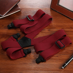 "Buyless Fashion Heavy Duty 2 Pack Suspenders for Men - 48"" Adjustable Straps 1 1/2"" - X Back with Black Plastic Clips"