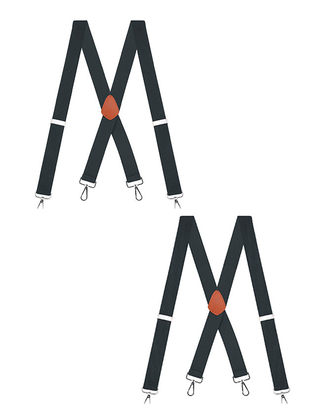 "Buyless Fashion Heavy Duty 2 Pack Suspenders for Men - 48"" Adjustable Straps 1 1/2"" - X Back with Strong Hooks"