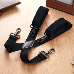 "Buyless Fashion 2 pack Suspenders for Men - 48"" Adjustable Straps 1 1/4"" - X Back with Black Hooks"