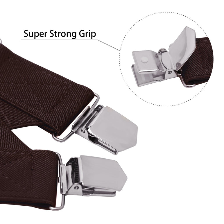 "Buyless Fashion Trucker 2 Pack Suspenders for Men - 48"" Elastic Adjustable Straps 1 1/4"" - X Back"