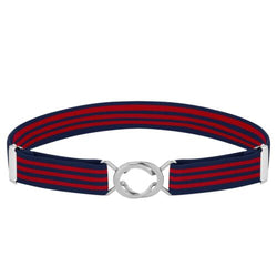 Buyless Fashion Kids Toddlers Baby Adjustable Elastic Stretch Belt with Silver Twisted Buckle