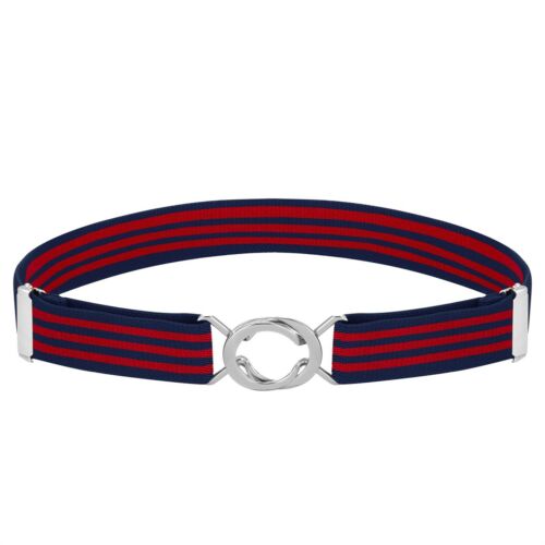 Buyless Fashion Kids Toddlers Baby Adjustable Elastic Stretch Belt with Silver Twisted Buckle