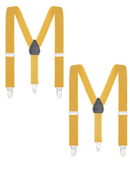 Buyless Fashion Adjustable 2 Pack Suspenders for Kids Toddlers Baby Elastic Solid Color 1 Inch - Y Back Design
