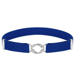 Buyless Fashion Kids Toddlers Baby Adjustable Elastic Stretch Belt with Silver Twisted Buckle