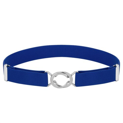 Buyless Fashion Kids Toddlers Baby Adjustable Elastic Stretch Belt with Silver Twisted Buckle