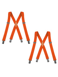 "Buyless Fashion 2 pack Suspenders for Men - 48"" Adjustable Straps 1 1/4"" - X Back With Black Clips"