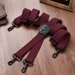 "Buyless Fashion Heavy Duty 2 Pack Suspenders for Men - 48"" Adjustable Straps 1 1/2"" - X Back with Strong Hooks"