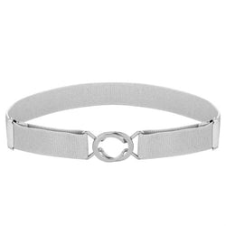 Buyless Fashion Kids Toddlers Baby Adjustable Elastic Stretch Belt with Silver Twisted Buckle