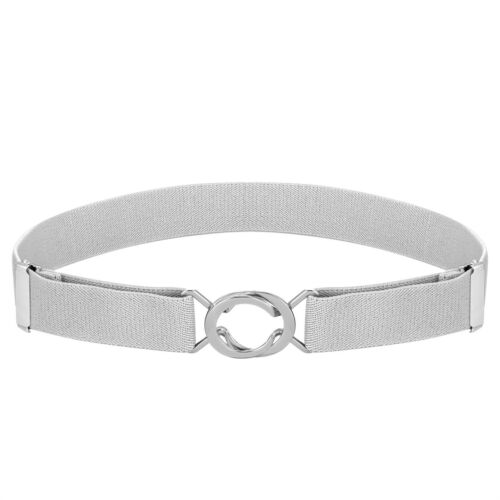 Buyless Fashion Kids Toddlers Baby Adjustable Elastic Stretch Belt with Silver Twisted Buckle