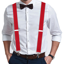 "Buyless Fashion Heavy Duty 2 Pack Suspenders for Men - 48"" Adjustable Straps 1 1/2"" - X Back with Strong Hooks"