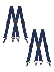 "Buyless Fashion Heavy Duty 2 Pack Suspenders for Men - 48"" Adjustable Straps 1 1/2"" - X Back with Strong Hooks"
