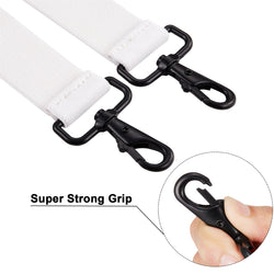 "Buyless Fashion 2 pack Suspenders for Men - 48"" Adjustable Straps 1 1/4"" - X Back with Black Hooks"