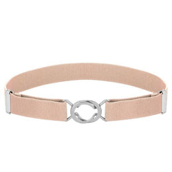 Buyless Fashion Kids Toddlers Baby Adjustable Elastic Stretch Belt with Silver Twisted Buckle