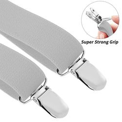 "Buyless Fashion Adjustable Suspenders for Kids - 26"" Elastic Straps 1"" - Leather Y Shape Back - 5151"