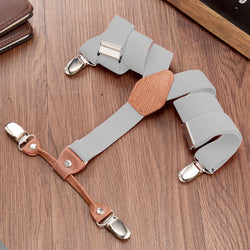 "Buyless Fashion Adjustable Suspenders for Kids - 26"" Elastic Straps 1"" - Leather Y Shape Back - 5151"