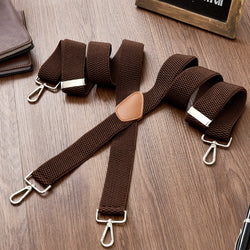 "Buyless Fashion Heavy Duty 2 Pack Suspenders for Men - 48"" Adjustable Straps 1 1/2"" - X Back with Strong Hooks"