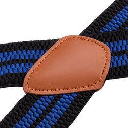 "Buyless Fashion Heavy Duty 2 Pack Suspenders for Men - 48"" Adjustable Straps 1 1/2"" - X Back with Strong Hooks"