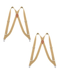 "Buyless Fashion Trucker 2 Pack Suspenders for Men - 48"" Elastic Adjustable Straps 1 1/4"" - X Back"