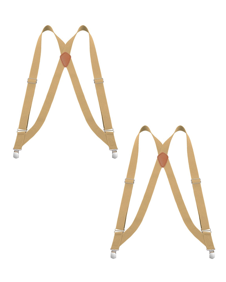 "Buyless Fashion Trucker 2 Pack Suspenders for Men - 48"" Elastic Adjustable Straps 1 1/4"" - X Back"