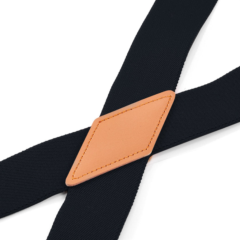"Buyless Fashion 2 pack Suspenders for Men - 48"" Adjustable Straps 1 1/4"" - X Back With Black Clips"