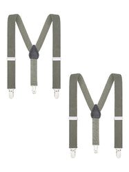 Buyless Fashion Adjustable 2 Pack Suspenders for Kids Toddlers Baby Elastic Solid Color 1 Inch - Y Back Design