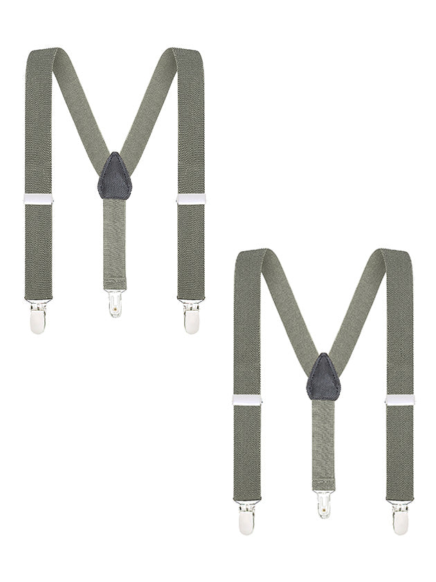 Buyless Fashion Adjustable 2 Pack Suspenders for Kids Toddlers Baby Elastic Solid Color 1 Inch - Y Back Design