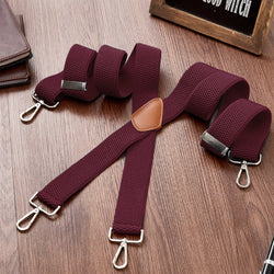 "Buyless Fashion Heavy Duty 2 Pack Suspenders for Men - 48"" Adjustable Straps 1 1/2"" - X Back with Strong Hooks"