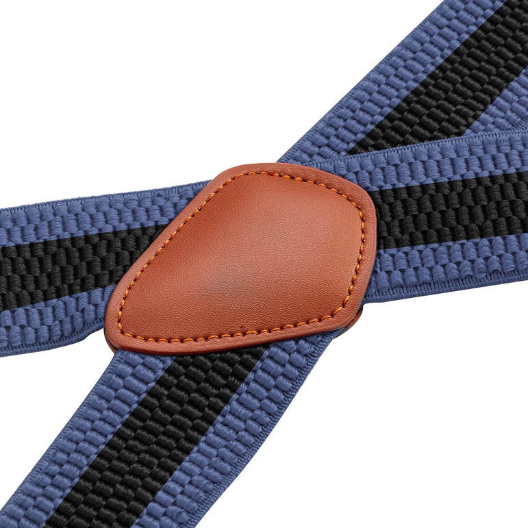 "Buyless Fashion Heavy Duty 2 Pack Suspenders for Men - 48"" Adjustable Straps 1 1/2"" - X Back with Strong Hooks"