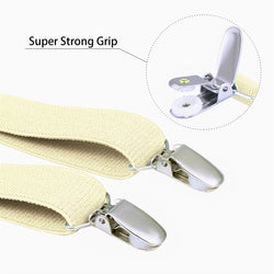 Buyless Fashion Adjustable 2 Pack Suspenders for Kids Toddlers Baby Elastic Solid Color 1 Inch - Y Back Design